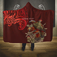 New Zealand Kaka Bird Personalised Hooded Blanket Pohutukawa Matariki Maori Pattern