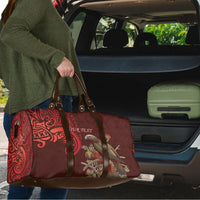 New Zealand Kaka Bird Personalised Travel Bag Pohutukawa Matariki Maori Pattern