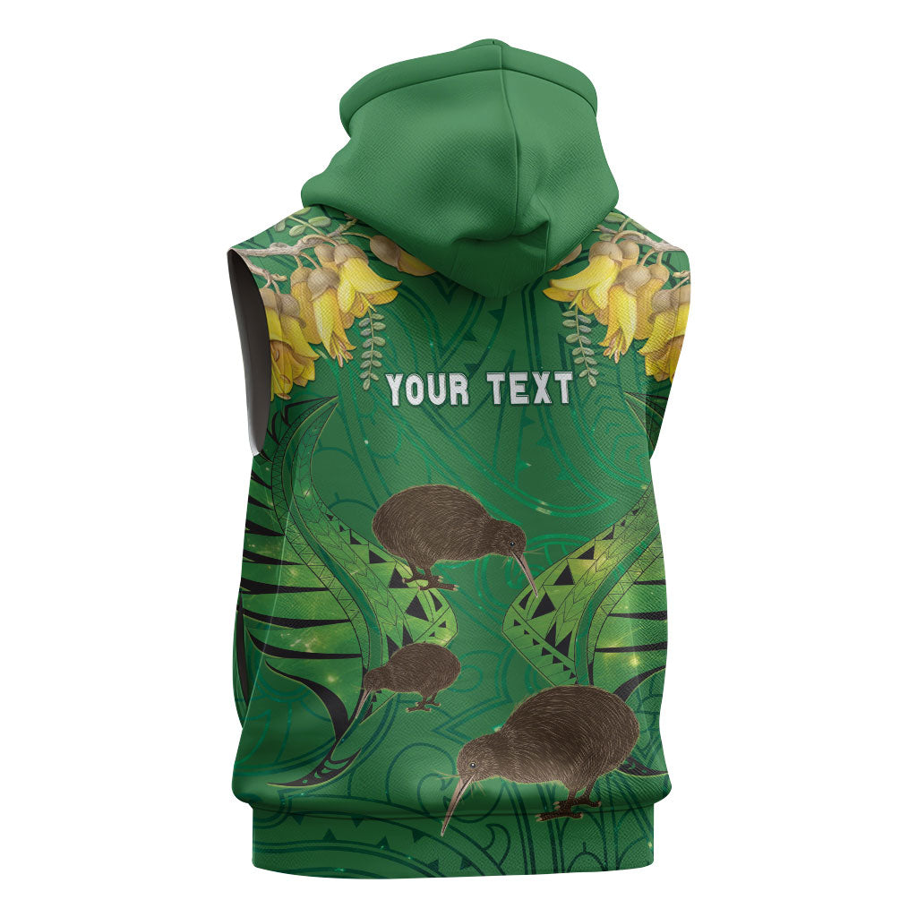 Personalised South Canterbury Anniversary Day Sleeveless Zip Hoodie Kiwi Kowhai Silver Fern Maori Pattern LT22 - Polynesian Pride