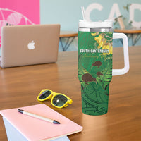 Personalised South Canterbury Anniversary Day Tumbler With Handle Kiwi Kowhai Silver Fern Maori Pattern LT22 - Polynesian Pride
