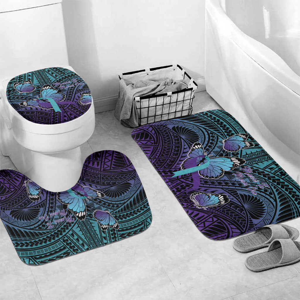 New Zealand Suicide Prevention Month Bathroom Set Maori Mauri Tu Mauri Ora Polynesian Pattern