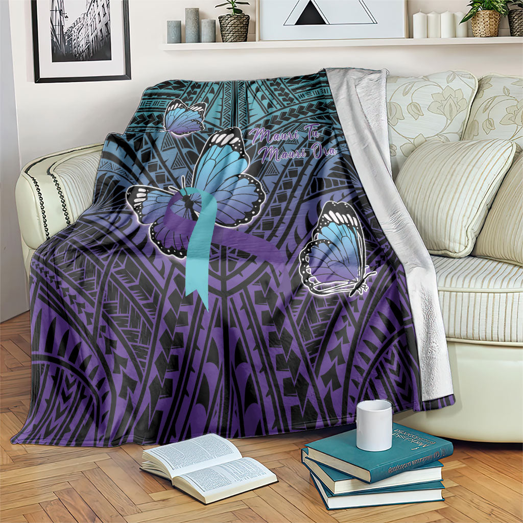 New Zealand Suicide Prevention Month Blanket Maori Mauri Tu Mauri Ora Polynesian Pattern