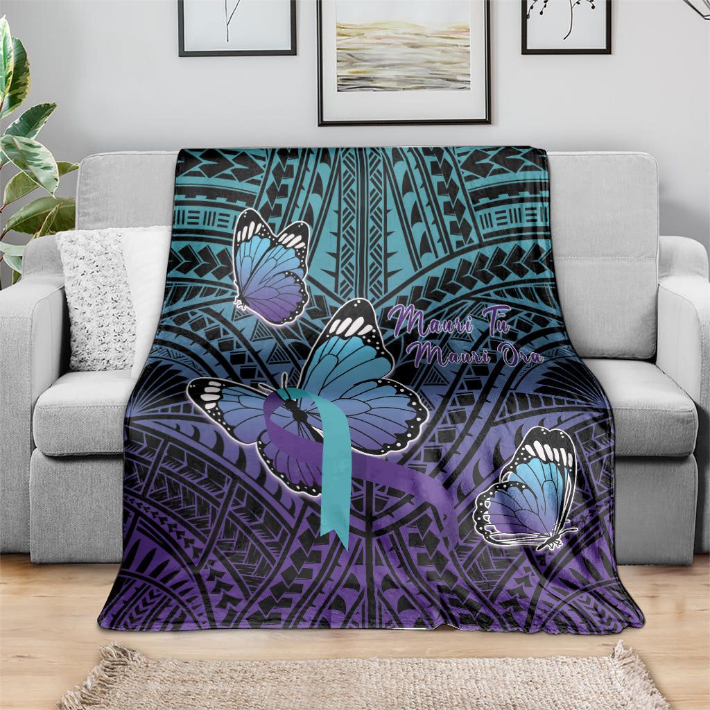 New Zealand Suicide Prevention Month Blanket Maori Mauri Tu Mauri Ora Polynesian Pattern