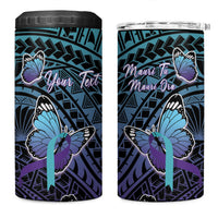 Personalised New Zealand Suicide Prevention Month 4 in 1 Can Cooler Tumbler Maori Mauri Tu Mauri Ora Polynesian Pattern