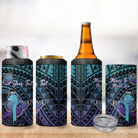 Personalised New Zealand Suicide Prevention Month 4 in 1 Can Cooler Tumbler Maori Mauri Tu Mauri Ora Polynesian Pattern