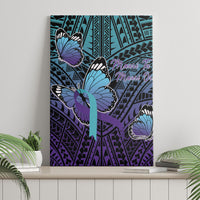 New Zealand Suicide Prevention Month Canvas Wall Art Maori Mauri Tu Mauri Ora Polynesian Pattern