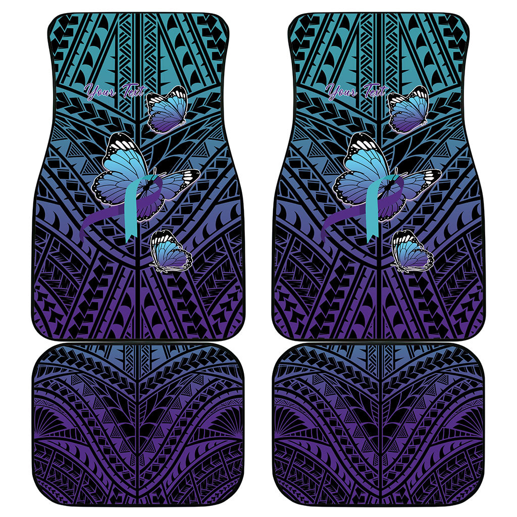 Personalised New Zealand Suicide Prevention Month Car Mats Maori Mauri Tu Mauri Ora Polynesian Pattern