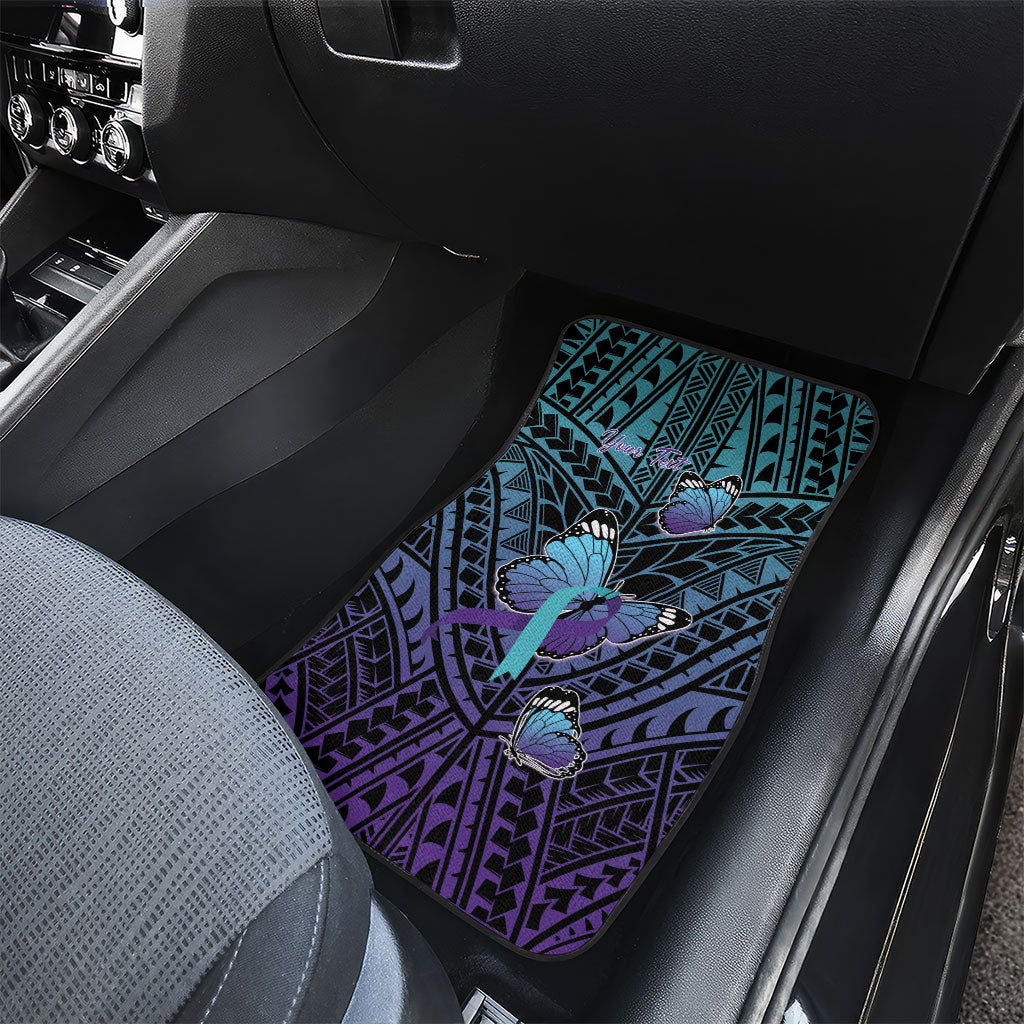 Personalised New Zealand Suicide Prevention Month Car Mats Maori Mauri Tu Mauri Ora Polynesian Pattern