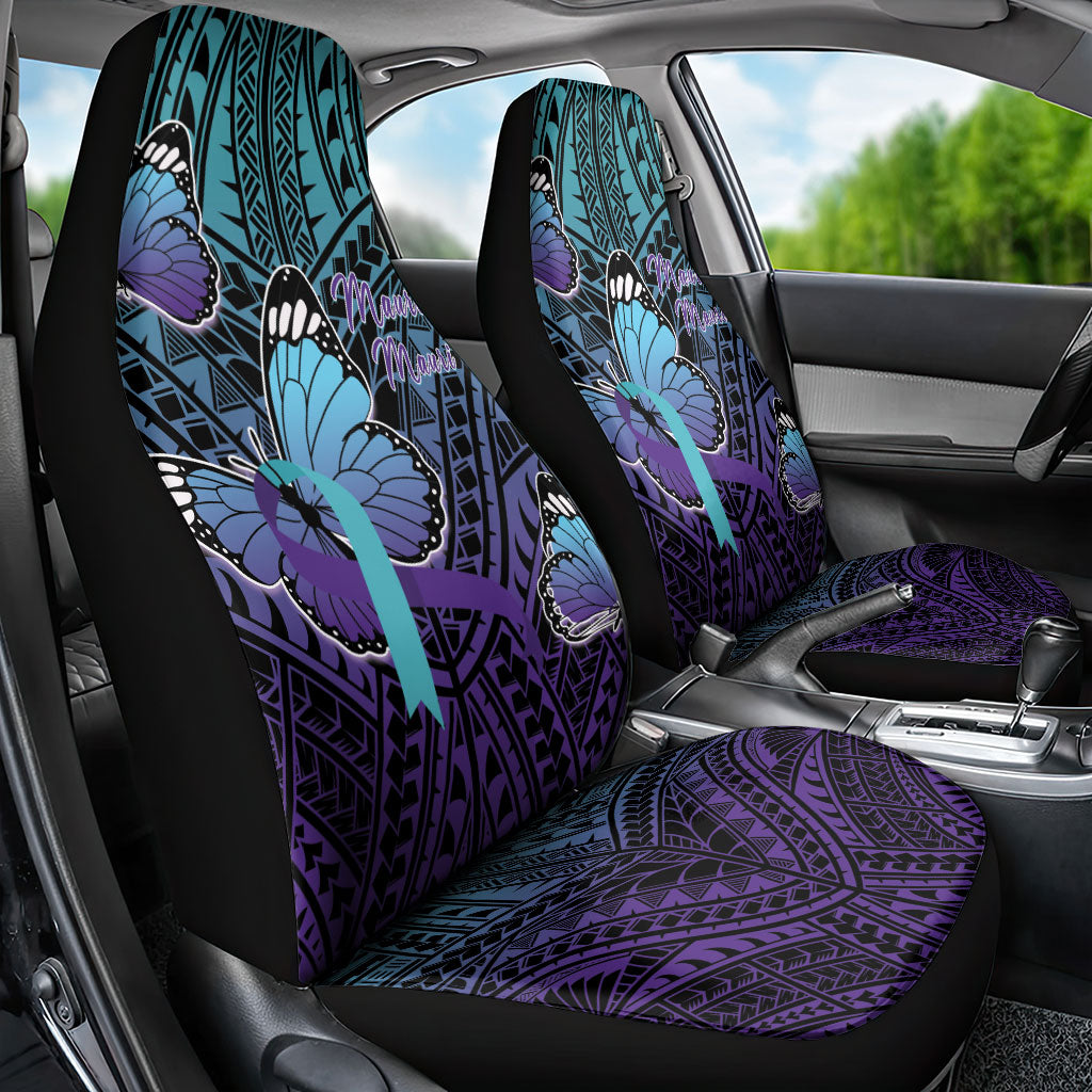 New Zealand Suicide Prevention Month Car Seat Cover Maori Mauri Tu Mauri Ora Polynesian Pattern