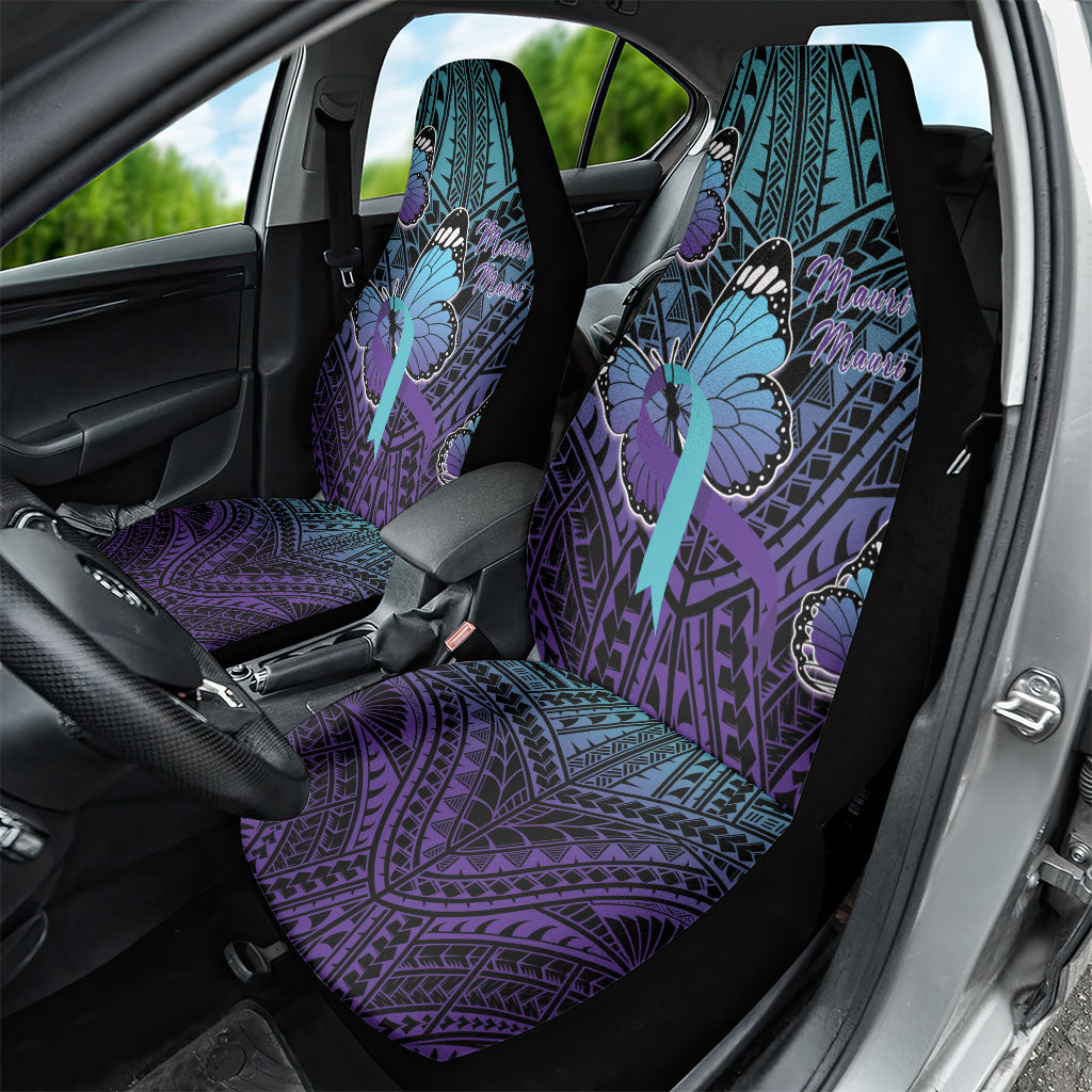 New Zealand Suicide Prevention Month Car Seat Cover Maori Mauri Tu Mauri Ora Polynesian Pattern