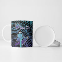 Personalised New Zealand Suicide Prevention Month Ceramic Mug Maori Mauri Tu Mauri Ora Polynesian Pattern