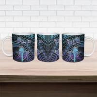 Personalised New Zealand Suicide Prevention Month Ceramic Mug Maori Mauri Tu Mauri Ora Polynesian Pattern