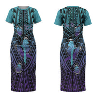 Personalised New Zealand Suicide Prevention Month Couples Matching Short Sleeve Bodycon Dress and Hawaiian Shirt Maori Mauri Tu Mauri Ora Polynesian Pattern LT22 - Polynesian Pride