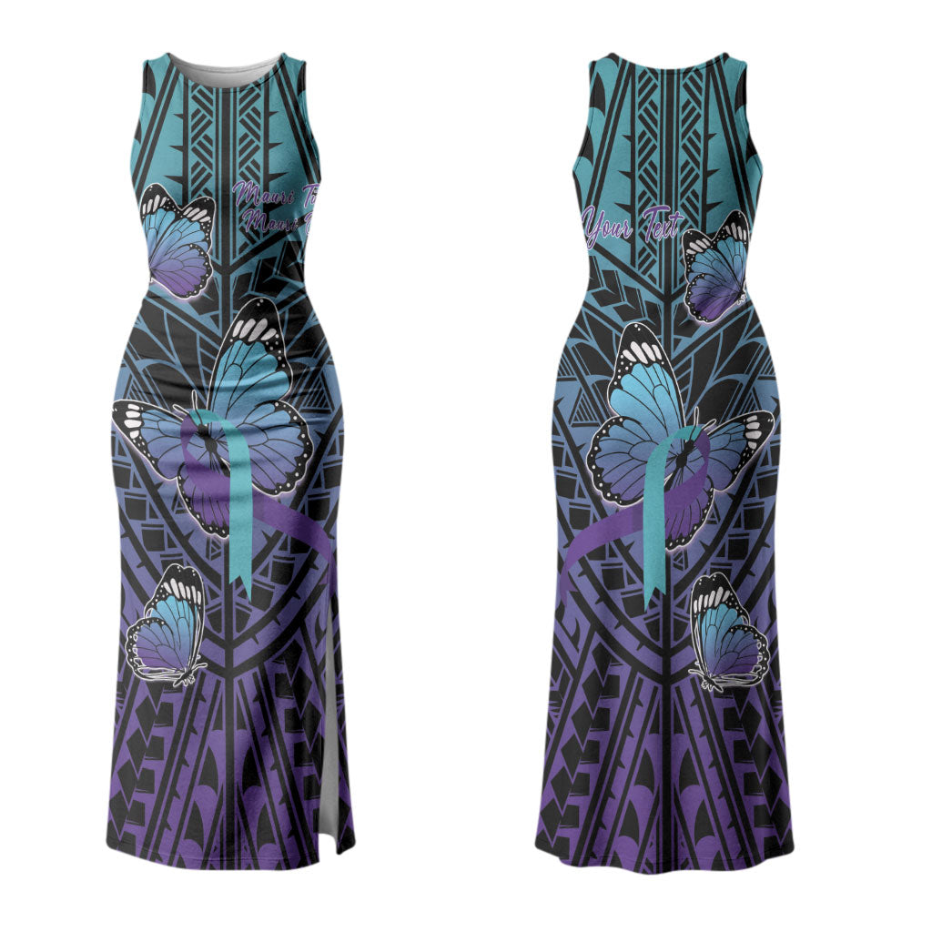 Personalised New Zealand Suicide Prevention Month Couples Matching Tank Maxi Dress and Hawaiian Shirt Maori Mauri Tu Mauri Ora Polynesian Pattern LT22 - Polynesian Pride