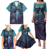 Personalised New Zealand Suicide Prevention Month Family Matching Puletasi and Hawaiian Shirt Maori Mauri Tu Mauri Ora Polynesian Pattern LT22 - Polynesian Pride