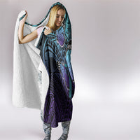 New Zealand Suicide Prevention Month Hooded Blanket Maori Mauri Tu Mauri Ora Polynesian Pattern