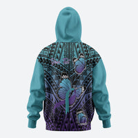 Personalised New Zealand Suicide Prevention Month Hoodie Maori Mauri Tu Mauri Ora Polynesian Pattern