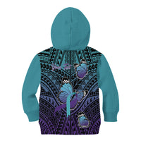 Personalised New Zealand Suicide Prevention Month Kid Hoodie Maori Mauri Tu Mauri Ora Polynesian Pattern