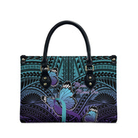 New Zealand Suicide Prevention Month Leather Bag Maori Mauri Tu Mauri Ora Polynesian Pattern