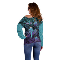 Personalised New Zealand Suicide Prevention Month Off Shoulder Sweater Maori Mauri Tu Mauri Ora Polynesian Pattern