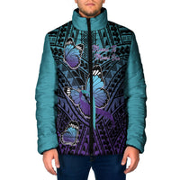 Personalised New Zealand Suicide Prevention Month Padded Jacket Maori Mauri Tu Mauri Ora Polynesian Pattern
