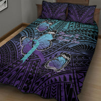 New Zealand Suicide Prevention Month Quilt Bed Set Maori Mauri Tu Mauri Ora Polynesian Pattern