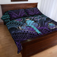 New Zealand Suicide Prevention Month Quilt Bed Set Maori Mauri Tu Mauri Ora Polynesian Pattern