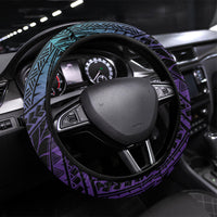 New Zealand Suicide Prevention Month Steering Wheel Cover Maori Mauri Tu Mauri Ora Polynesian Pattern
