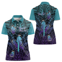 Personalised New Zealand Suicide Prevention Month Women Polo Shirt Maori Mauri Tu Mauri Ora Polynesian Pattern