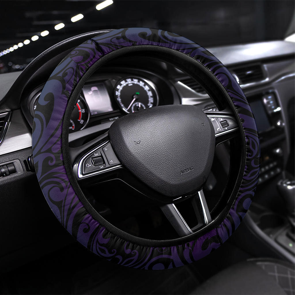 Polynesia Suicide Prevention Month Steering Wheel Cover Semicolon Butterfly Never Give Up Polynesian Pattern LT22 Universal Fit Teal - Polynesian Pride
