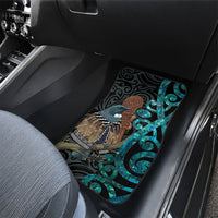 New Zealand Tui Bird Wahaika Car Mats Maori Weapon Paua Shell Koru Pattern