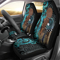 New Zealand Tui Bird Wahaika Car Seat Cover Maori Weapon Paua Shell Koru Pattern