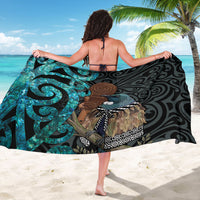 New Zealand Tui Bird Wahaika Sarong Maori Weapon Paua Shell Koru Pattern