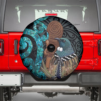 New Zealand Tui Bird Wahaika Spare Tire Cover Maori Weapon Paua Shell Koru Pattern