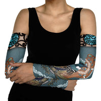 New Zealand Tui Bird Maripi Arm Sleeves Maori Weapon Kowhaiwhai Pattern