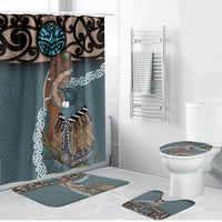 New Zealand Tui Bird Maripi Bathroom Set Maori Weapon Kowhaiwhai Pattern