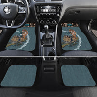 New Zealand Tui Bird Maripi Car Mats Maori Weapon Kowhaiwhai Pattern