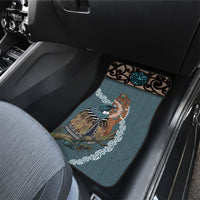 New Zealand Tui Bird Maripi Car Mats Maori Weapon Kowhaiwhai Pattern