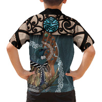 New Zealand Tui Bird Maripi Hawaiian Shirt Maori Weapon Kowhaiwhai Pattern