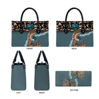 New Zealand Tui Bird Maripi Leather Bag Maori Weapon Kowhaiwhai Pattern