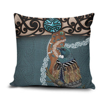 New Zealand Tui Bird Maripi Pillow Cover Maori Weapon Kowhaiwhai Pattern
