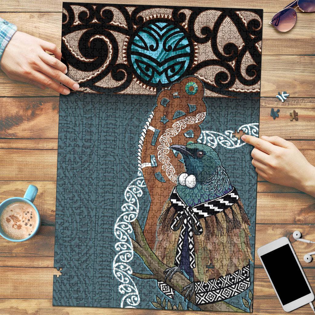 New Zealand Tui Bird Maripi Puzzle Maori Weapon Kowhaiwhai Pattern