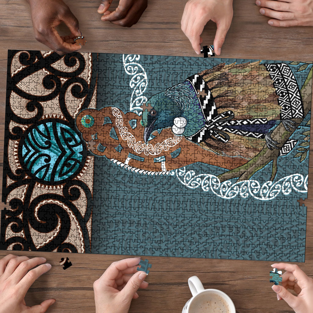 New Zealand Tui Bird Maripi Puzzle Maori Weapon Kowhaiwhai Pattern