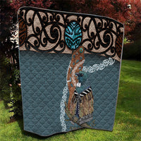 New Zealand Tui Bird Maripi Quilt Maori Weapon Kowhaiwhai Pattern