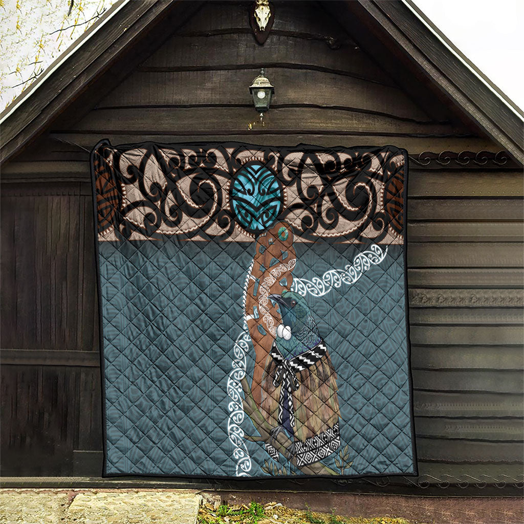 New Zealand Tui Bird Maripi Quilt Maori Weapon Kowhaiwhai Pattern