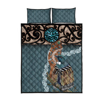 New Zealand Tui Bird Maripi Quilt Bed Set Maori Weapon Kowhaiwhai Pattern