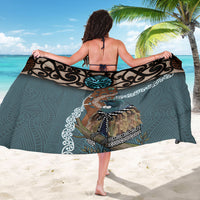 New Zealand Tui Bird Maripi Sarong Maori Weapon Kowhaiwhai Pattern