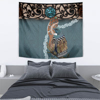 New Zealand Tui Bird Maripi Tapestry Maori Weapon Kowhaiwhai Pattern