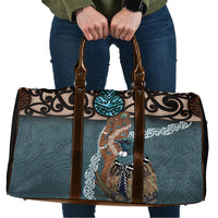 New Zealand Tui Bird Maripi Travel Bag Maori Weapon Kowhaiwhai Pattern
