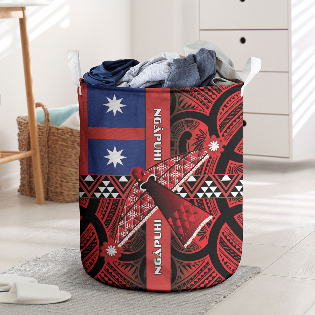 Aotearoa Iwi Ngapuhi Laundry Basket Tuhoronuku Kite United Tribes Flag Maori Pattern